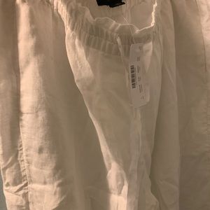 White linen comfy pants